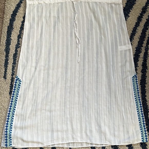 Vineyard vine Embroidered Striped Cotton Maxi Cover-Up Size L - Picture 5 of 10